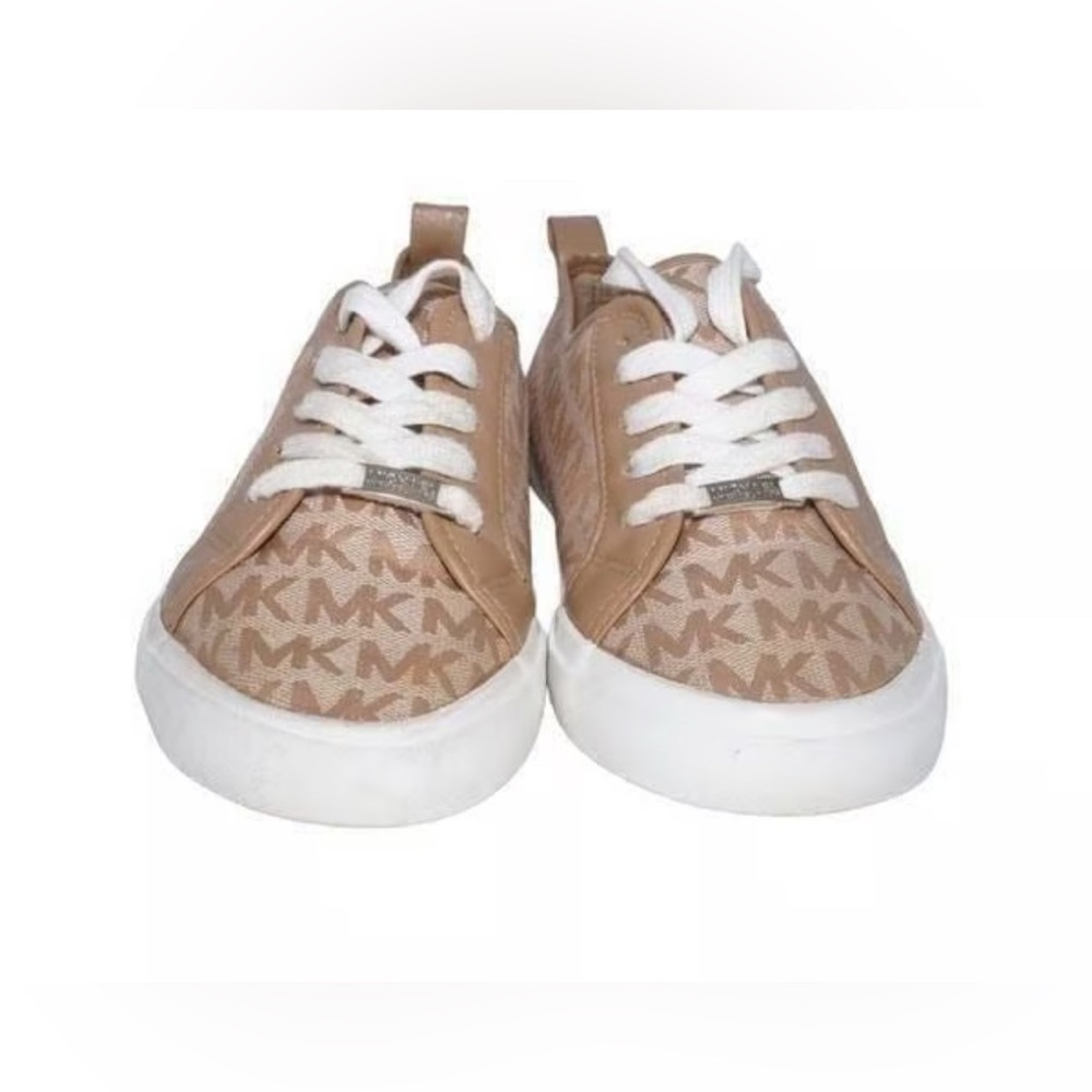 Michael Kors Ashanti Tan Monogram Logo Sneakers, Size 4**